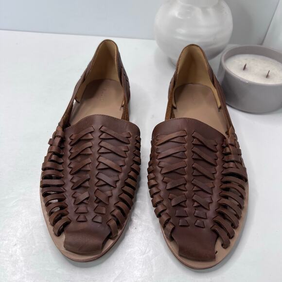 Nisolo Huarache Woven Leather Sandal Slip On Leather Brandy Men 11.5 NWOB - Picture 5 of 9